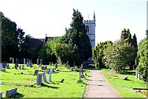 SP4414 : St Martin's churchyard in Bladon by Steve Daniels
