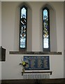 Stained glass window on the south wall at St Margaret of Scotland, Eastney