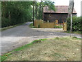 Footpath junction with minor road at Upper Barn