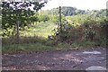 Footpath junction near a orchard