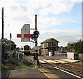 Unit 170 273 passing level crossing