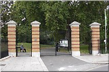 TQ3579 : China Hall Gates (5 of 6) Southwark Park, Rotherhithe, London, SE16 by Chris Lordan