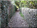 Angmering: Footpath to Rectory Lane and churchyard wall