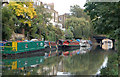 Looking along the Regents Canal to Danbury Street bridge, Islington