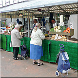 SO9198 : Lewis's vegetables in Wolverhampton Market by Roger  D Kidd