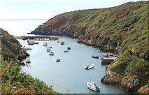 SM7423 : Seaward view of Porthclais harbour by Andy F