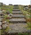 SM7328 : Concrete steps near the summit of Carn Llidi by Andy F