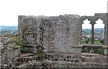 SO4108 : View of Raglan village from the Great Tower, Raglan Castle by Andy F