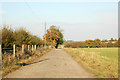 Looking north along the track to Stapenhall Farm