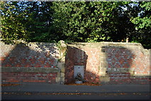 TQ5446 : Disused water fountain, wall of Hall Place, Leigh by N Chadwick