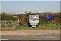 Signs with the moor beyond