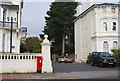 Postbox outside the former Wellington Hotel, Mount Ephraim