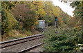 Relay cabinets and signal beside the railway east of Harbury