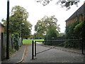 Barrier to the recreation ground in Cromwell Road