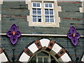 Female heads on the Guildhall, Cardigan