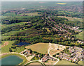 TQ8086 : Aerial view of Hadleigh Country Park, parking area by Edward Clack