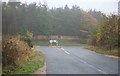 Road junction in the rain