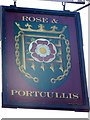 Sign for the Rose and Portcullus