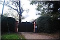 Gate at the entrance to Noblegate Farmhouse, Ivy Lane