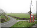 Road junction and phone box on B4382