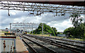 The railway track approaching Stoke-on-Trent