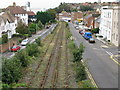 View along old railway line from Radnor Bridge Road