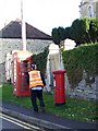 Telephone box and postbox, Rode