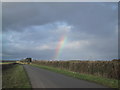 Rainbow over the road out of Meysey Hampton