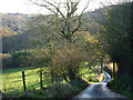 SO0861 : Country lane by the Ithon valley by Andrew Hill