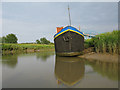 Barge moored on the River Stour