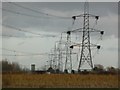 Power lines against a stormy sky