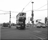 SD3035 : Tram at Manchester Square, Blackpool by Dr Neil Clifton