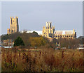 TL5480 : The last rays of late November sunshine on Ely Cathedral by Evelyn Simak