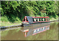 Narrowboat moored  near Audlem, Cheshire