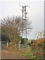 Communications mast, on Heath Road, near Dunsford