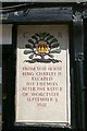 Plaque at King Charles House, New Street