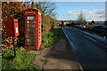 Post box and telephone box in Stoke Orchard