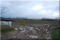 Muddy track amongst the orchards