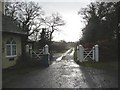 Start of a long driveway to Peover Hall