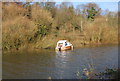 TR2363 : Boat moored on the Great Stour by N Chadwick