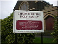 Church of the Holy Family, Boothstown, Sign