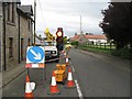 Temporary traffic lights, Scotlandwell