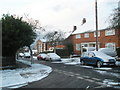 Recent snow at the junction of Abbeydore and Walford Roads