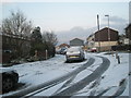 Bend in a snowy Ledbury Road