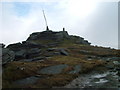 SX5890 : Radio mast and trig point on Yes Tor by David Brown