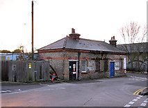 TL5479 : Old railway building by entrance to Ely station car park by Evelyn Simak