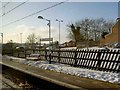 A snowy Welwyn North railway station platform