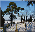 Elmswell churchyard in the snow