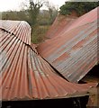 Collapsed roof near Lydeard St Lawrence