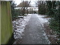 Path from Sandringham Road to Highfield Road approaching the railway line